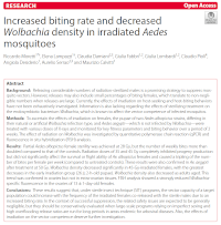 Increased biting rate and decreased  Wolbachia density in irradiated Aedes mosquitoes